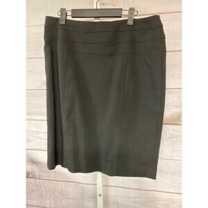 INC International Concepts Women's Size 12 Black Slit A Line Skirt Lined